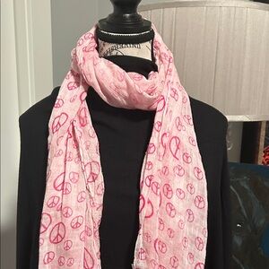 Light Pink Peace Sign Scarf - Women's Accessories